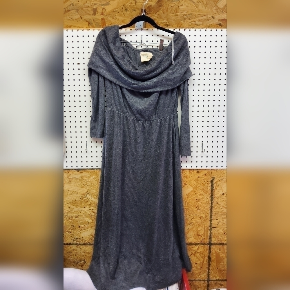 Fantastic Fawn  gray flannel feel long dress